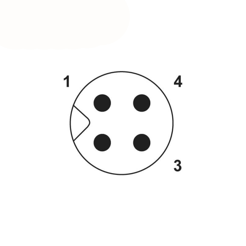 M5 3pins A code male straight cable,unshielded,PUR,-40°C~+105°C,26AWG 0.14mm²,brass with nickel plated screw